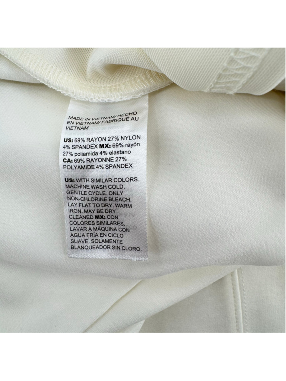 Chico's Ivory Cream Ponte Pants Pull On Zip Pockets Size 1.5/10 - Picture 6 of 6